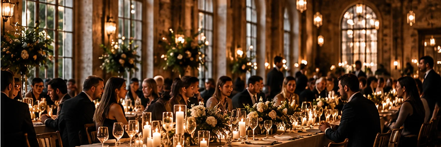 Guests seated together during a coordinated evening event.